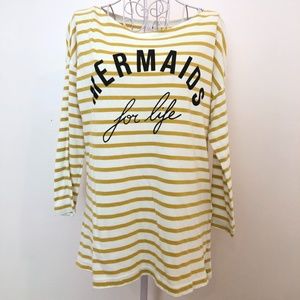 Sundry "Mermaids for life" 3/4 sleeve tee